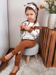 Komplet ptaszki z  karmelem - bluza bomberka i legginsy     