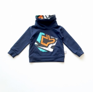Bluza z kominem graffiti i granat