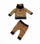 Komplet panterka musztardowa - bluza z kominem i legginsy  