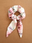 Gumka do włosów typu scrunchies - bukieciki róż 