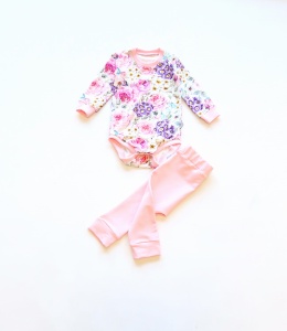 Komplet kwiaty letnie - body i legginsy