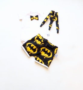 Komplet batman - body, spodenki i szelki 