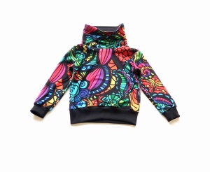 Bluza z kominem welur witraż