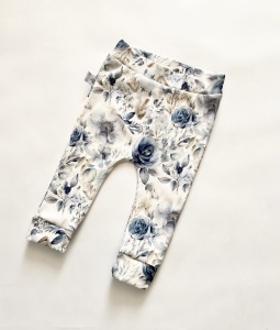 Legginsy pastelowe kwiaty prazki 