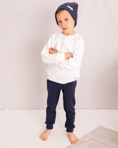 Czapka prązki organic jeans  