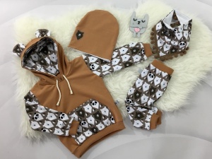 Komplet misie - baggy+bluza+chusta i czapka dwuwarstwowa