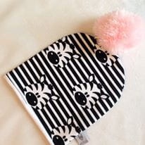 Zebras cap with pom-pom