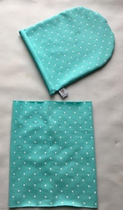 Mint spots set - cap and chimney scarf
