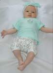 Hearts with mint set - t-shirt, shorts and headband