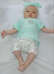 Hearts with mint set - t-shirt, shorts and headband