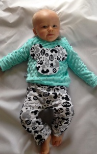 Mint minky and Mickey set - blouse + trousers
