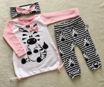 Zebra dress with leggins and headband 