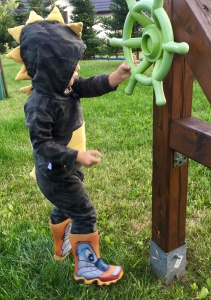Dino with stars set - hooded blouse and trousers (1)