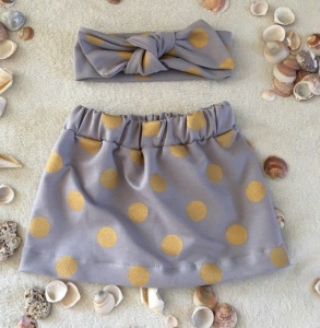 Gold spots skirt and headband