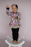 Field flowers set - leggins + blouse + headband (1)