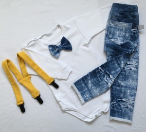 Neavy blue set with buttons - trousers, body with bow-tie and braces (1) (1) (1) (1) (1) (1) (1)