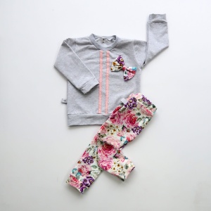 Summer flowers set - leggins + blouse