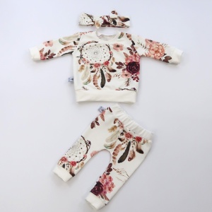 Ecru Hummingbird set - blouse with chimney + leggins (1) (1) (1) (1) (1)