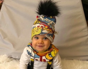 Spots on gray set with small ears - cap and neckerchief (1) (1) (1) (1) (1) (1) (1) (1) (1)