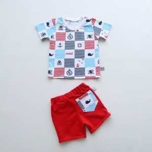 Sailor with red set -  t-shirt and shorts