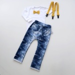 Neavy blue set with buttons - trousers, body with bow-tie and braces (1) (1) (1) (1) (1) (1)