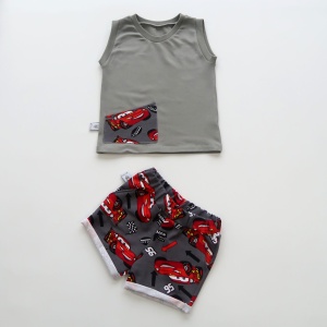 Foxes on mint set - t-shirt and shorts (1)