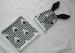 Zebra set - cap with ears and chimney scarf