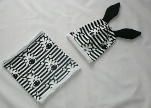 Zebra set - cap with ears and chimney scarf