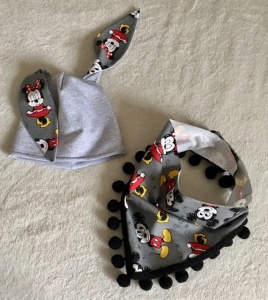 Mickey and Minnie bunny set - cap and neckerchief