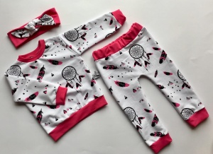 Roses set - blouse, leggins and headband (1)
