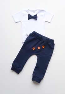 Neavy blue set with buttons - trousers with body and bow-tie