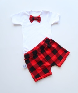 Squared black-red set  - body and shorts