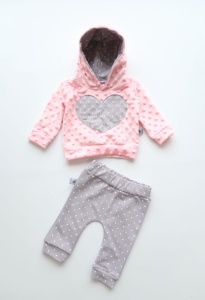 Komplet groszki i minky - legginsy+bluza 