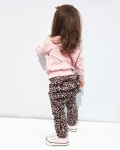 Komplet panterka i kwarc - bluza i legginsy  z falbankami