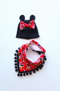 Red Minnie Mouse set - cap and neckerchief