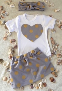 Gold spots set - skirt, headband and body