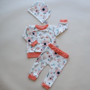 Birds set - leggins + blouse + cap (1)
