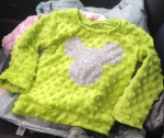 Celadon minky blouse with heart