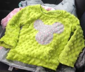 Celadon minky blouse with heart