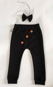 Black set with buttons - trousers and bow-tie 