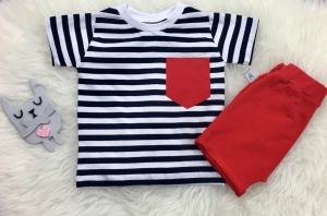 Sailor stripes set - t-shirt and shorts