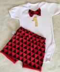 Black - red triangle set for one year - summer