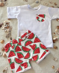 Watermelons set - white t-shirt and shorts