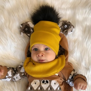 Spots on gray set with small ears - cap and neckerchief (1) (1) (1) (1) (1) (1)
