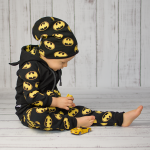 Komplet żółty batman -  baggy i bluza oraz czapka dwuwarstwowa 
