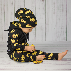 Komplet żółty batman -  baggy i bluza oraz czapka dwuwarstwowa 