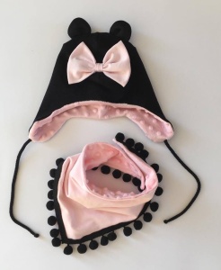 Mickey Mouse melange and pink set - cap and neckerchief (1) (1) (1) (1)