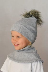 Spots on gray set with small ears - cap and neckerchief (1) (1) (1)