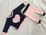 Jeans with pink set - blouse and leggins
