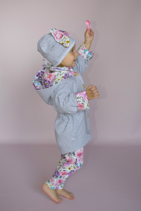 Rabbit coat pink and mélange (1)